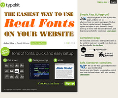 Typekit Home Page Screenshot