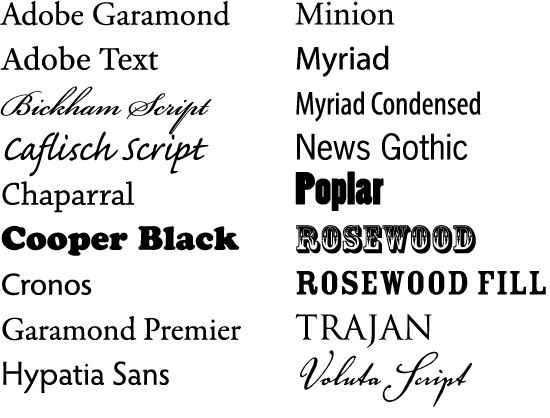 fonts adobe