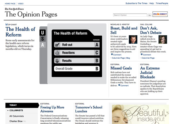 The redesigned New York Times Opinion Pages