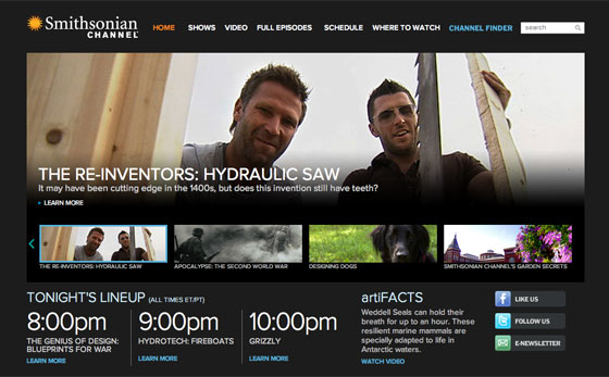 Screenshot of the Smithsonian Channel