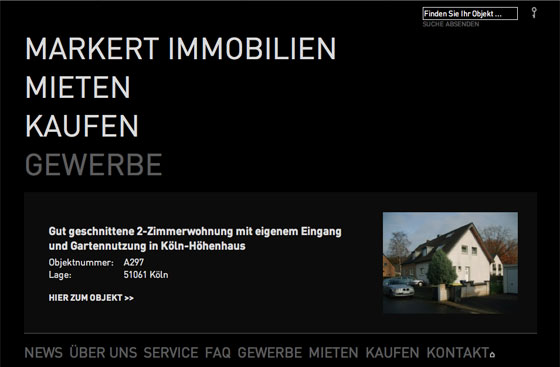 Screenshot of Markert Immobilien