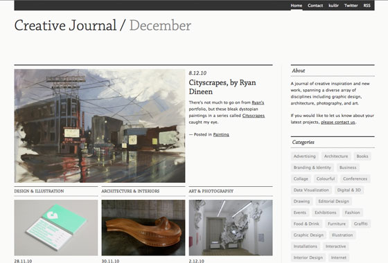 Screenshot of Creative Journal