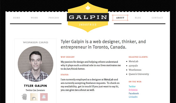 Screenshot of Galpin Industries About page