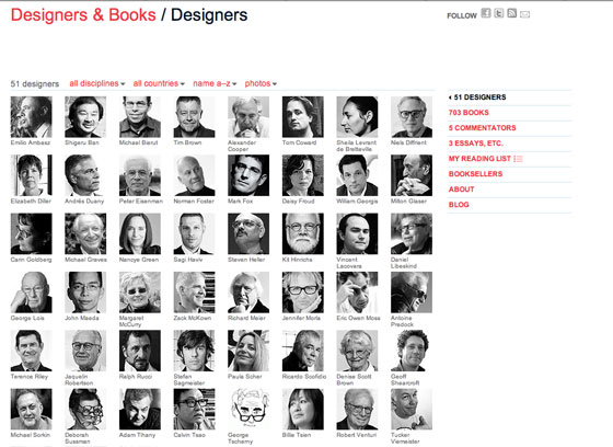 Screenshot of Designers and Books