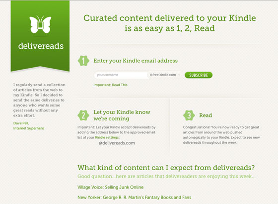 Screenshot of Delivereads