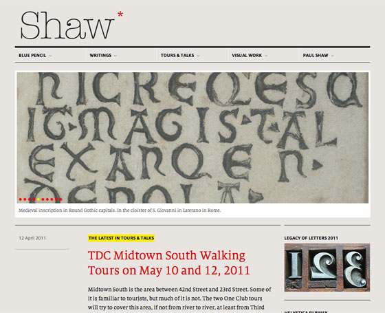 Screenshot of Paul Shaw Lettering Design