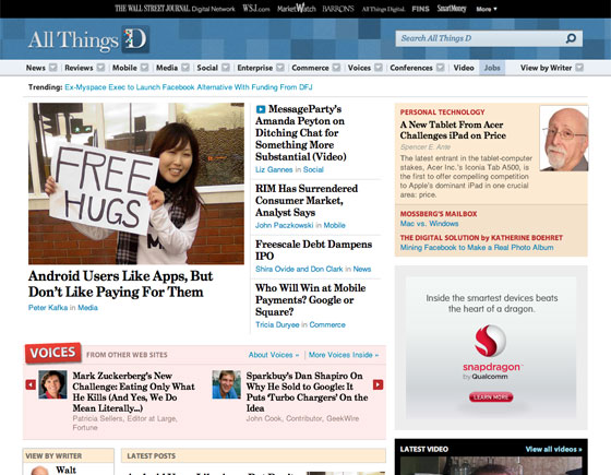 Screenshot of AllThingsD