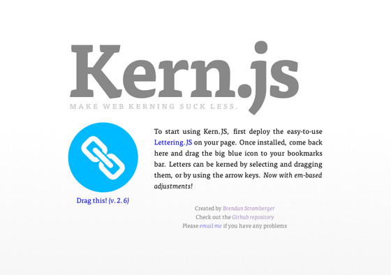 Screenshot of kern.js