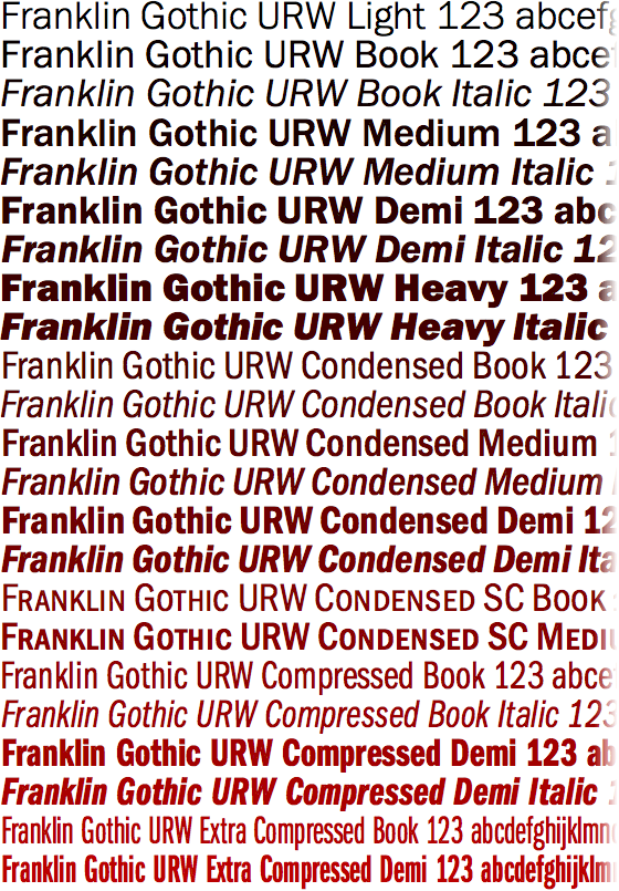 franklin gothic font similar