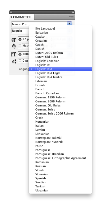 The Typekit Blog How To Enable More Languages In Indesign Cs5 5
