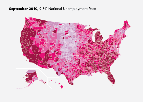 Chloropleth map of the unemployment rate