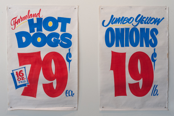 Hand-lettered signs by John Downer 