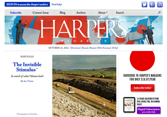 Screenshot of harpers.org