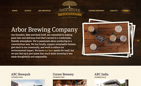 Screenshot of Arbor Brewing Co