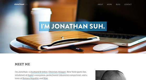 Screenshot from Jonathan Suh homepage