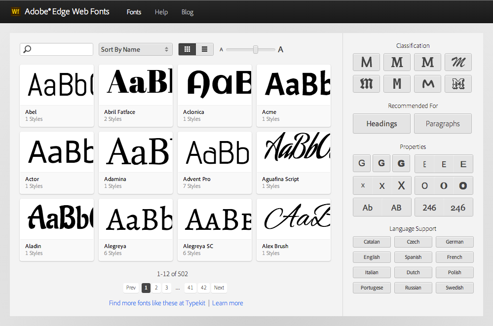 The Typekit Blog New Font Browsing Tools For Adobe Edge Web Fonts