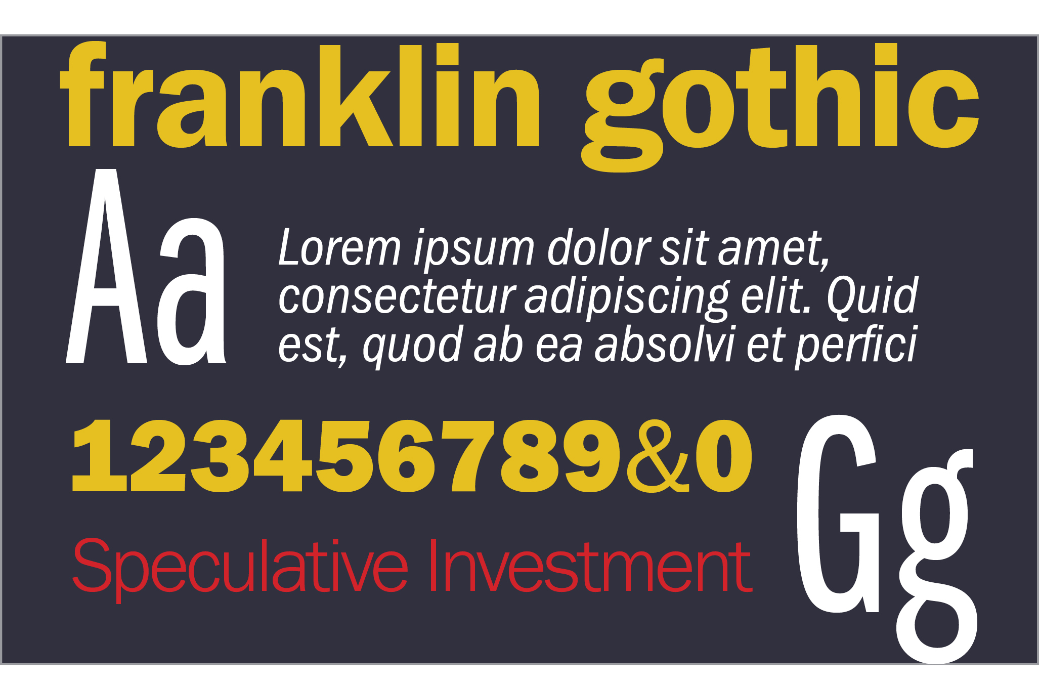 Franklin Gothic Spec Sheet