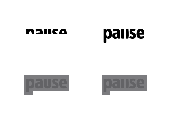 Pause logo with word shaping