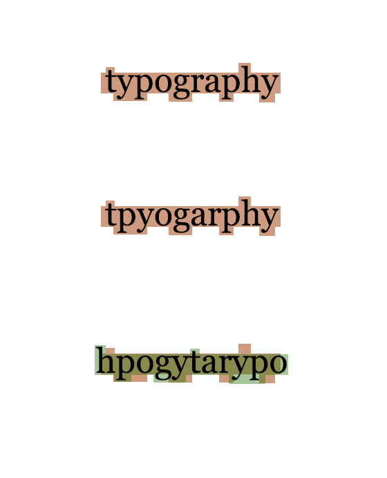 Word shape examples