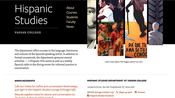 Vassar Hispanic Studies department homepage