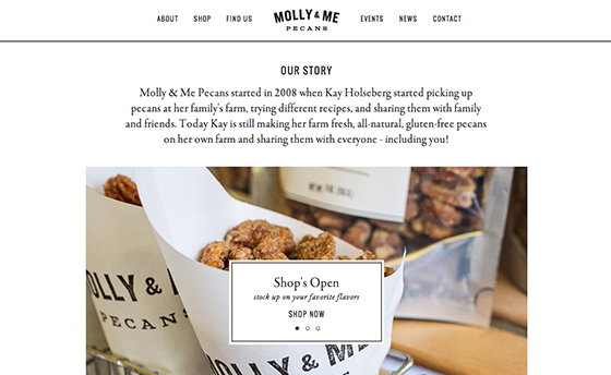 Molly and Me Pecans homepage