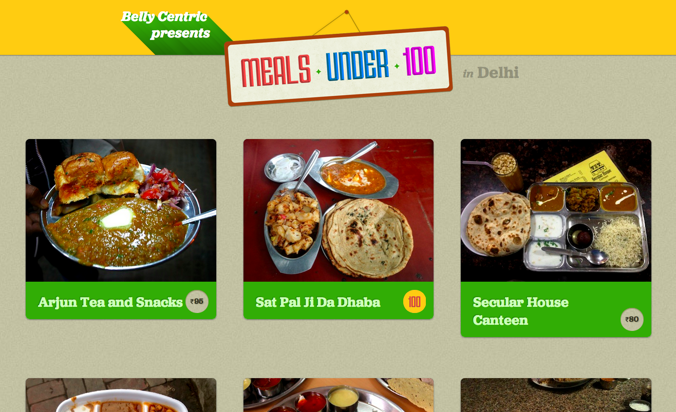 Meals Under 100 website