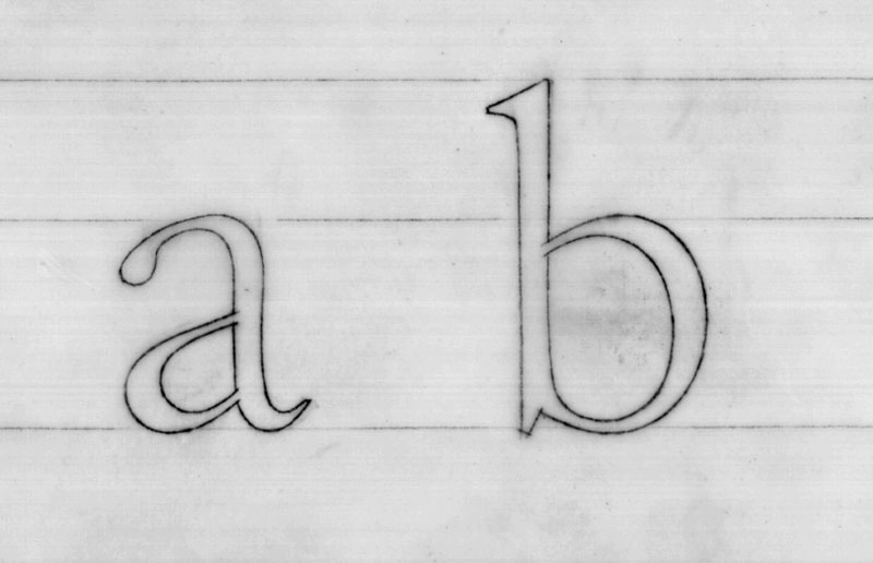 Adobe Caslon hand drawings by Carol Twombly.