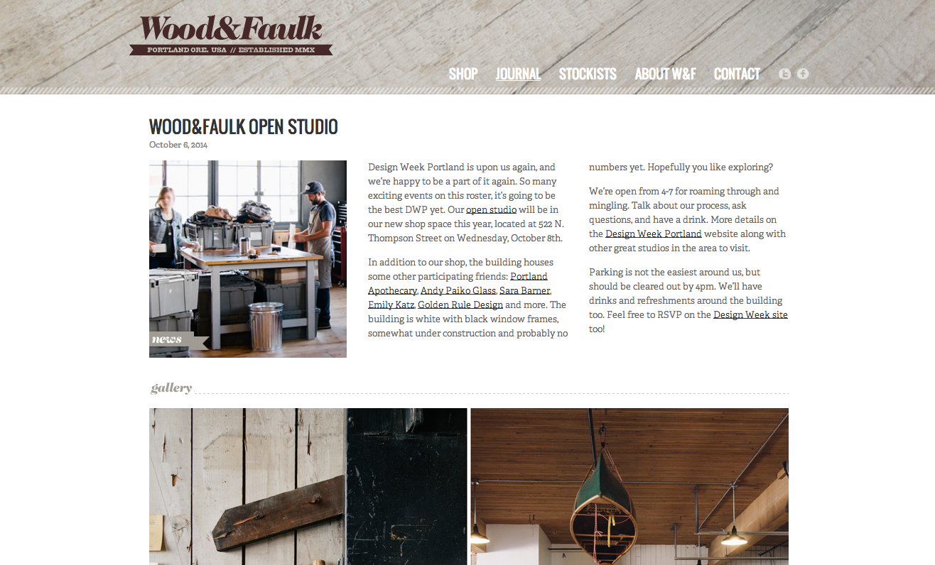 Wood and Faulk website