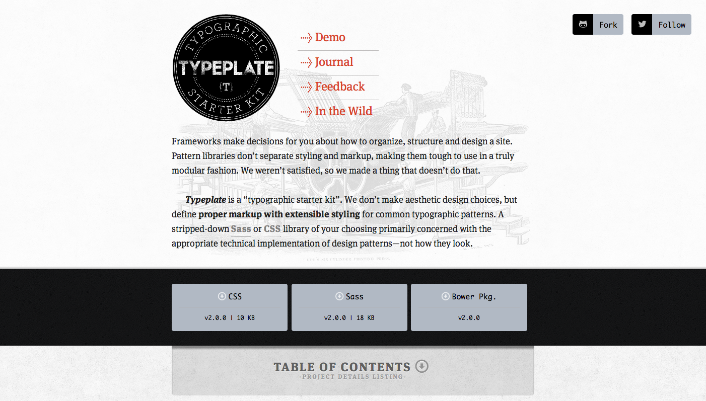 Typeplate website