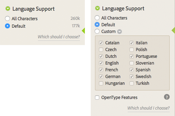 Current subsetting UI alongside the new custom controls