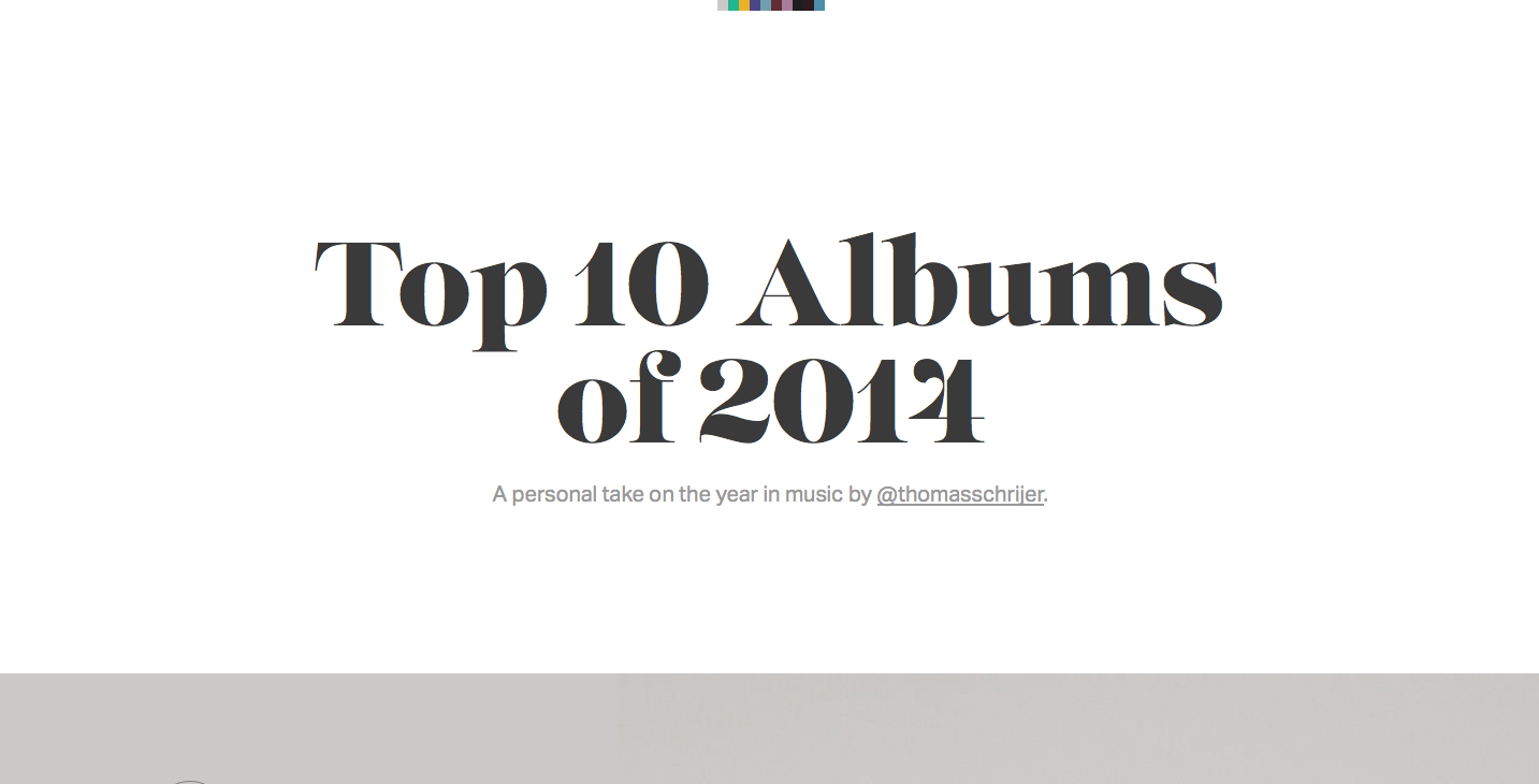 Top 10 Albums of 2014 webpage