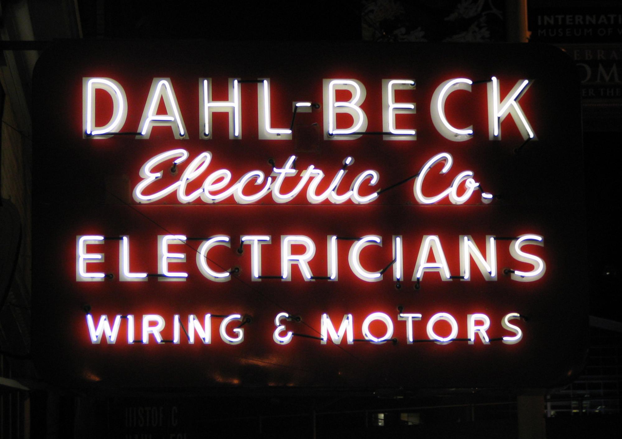 Dahl-Beck Electric Co sign