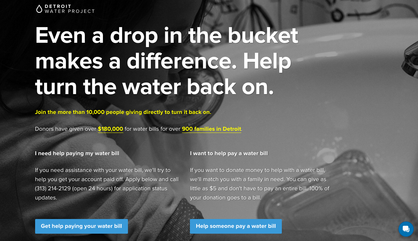 Detroit Water Project website