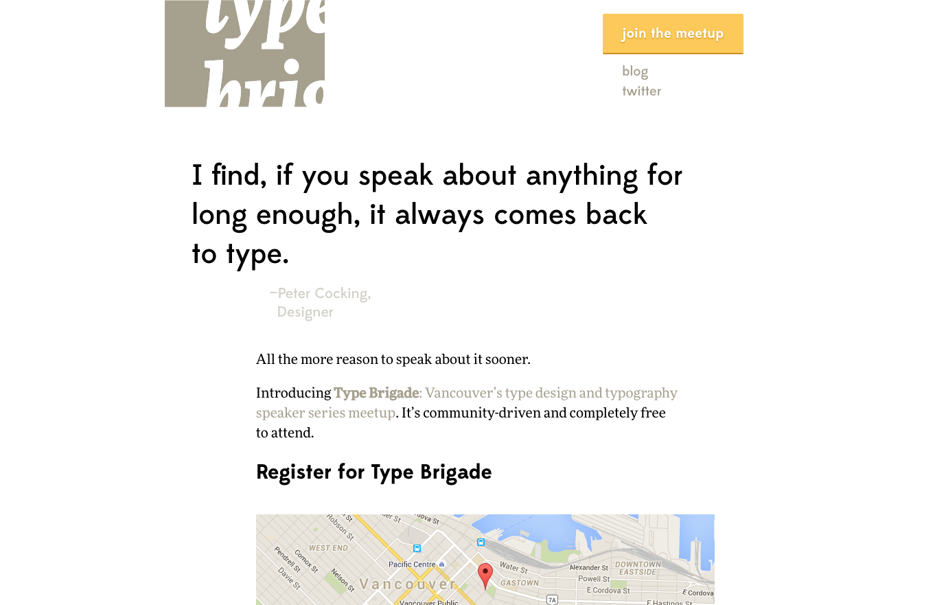 Vancouver Type Brigade website