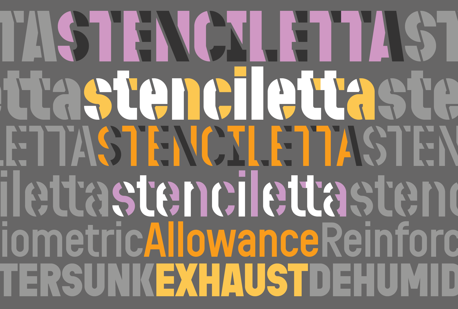 Stenciletta type specimen