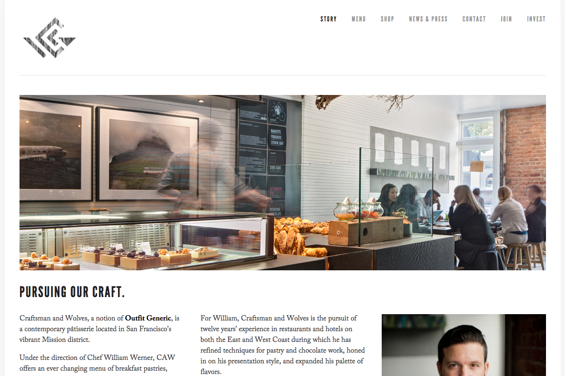 Craftsman and Wolves website made with Squarespace