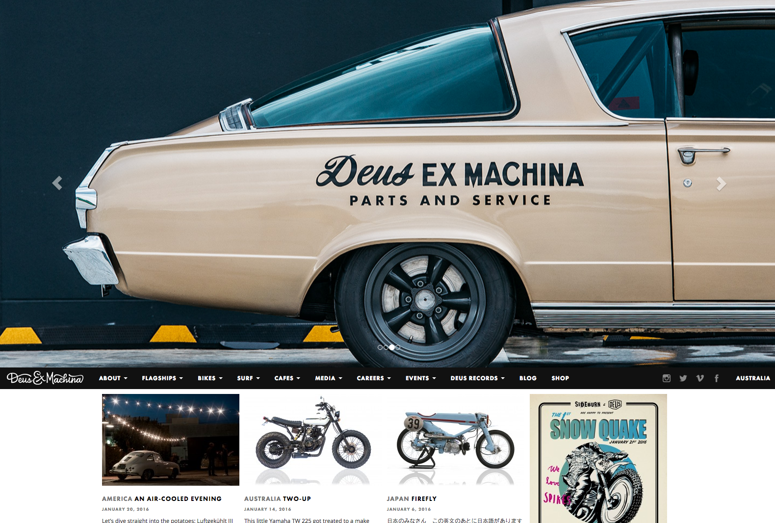 Deus Customs website