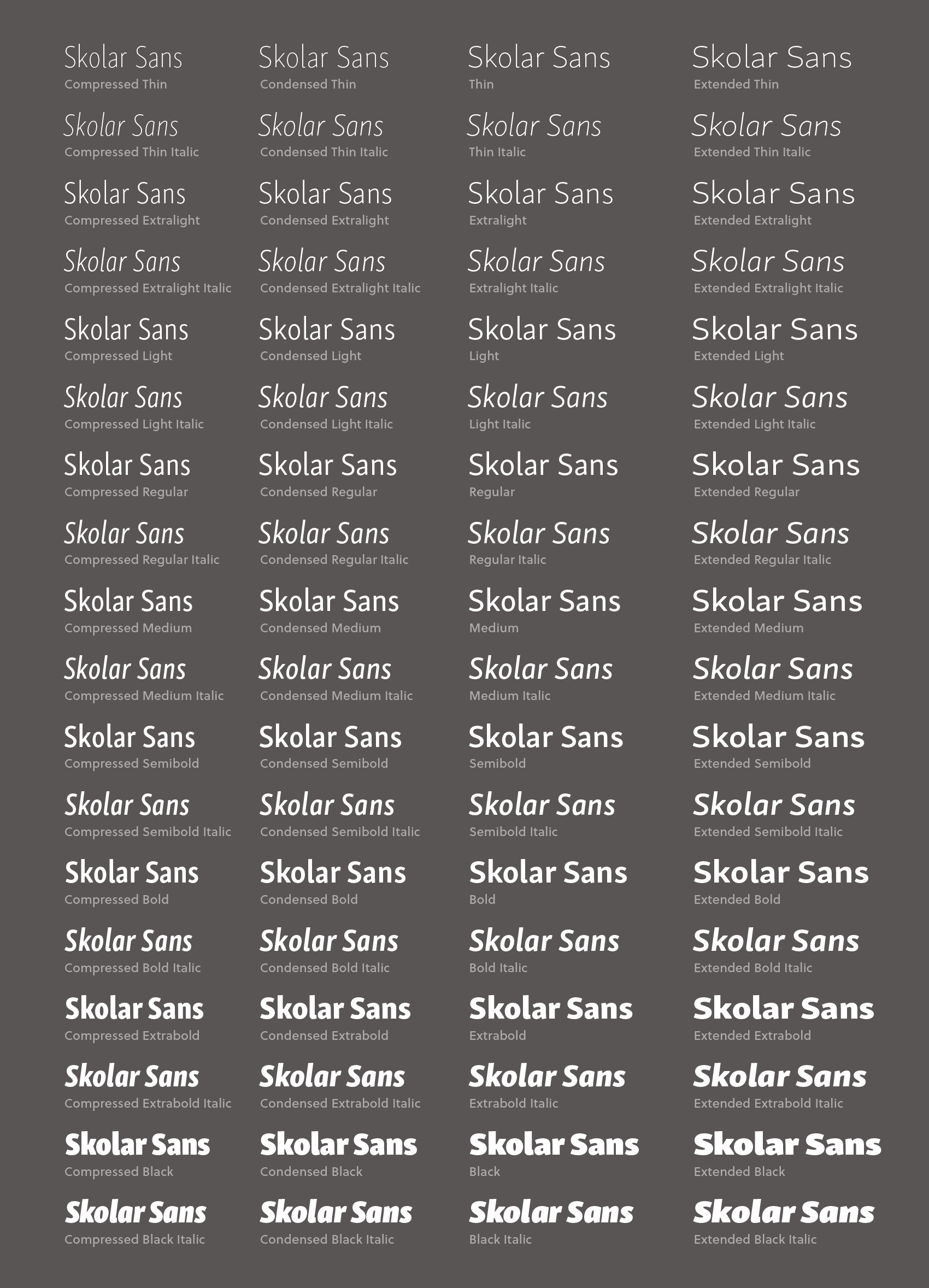 Skolar Sans PE Condensed Fonts